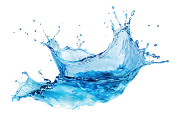 blue water splash on transparent background