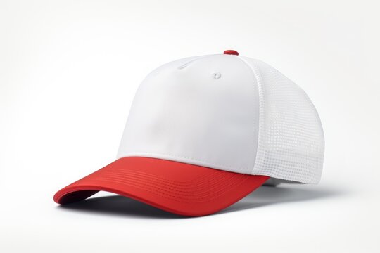 trucker hat with mesh for mockup on white background