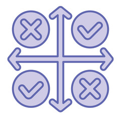 Obraz premium Decision Matrix Icon blue