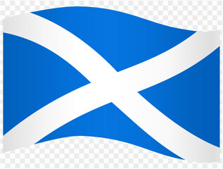 Scotland flag wave isolated on png or transparent background vector illustration.