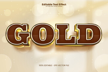 Gold editable text effect in modern trend style