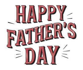 Happy Father's Day Celebration, Hand Written Lettering, Transparent PNG.