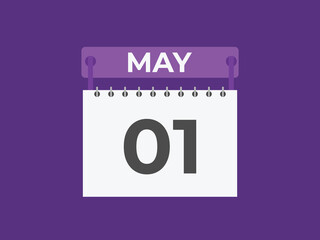May 1 calendar reminder. 1 May daily calendar icon template. Calendar 1 May icon Design template. Vector illustration

