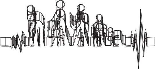 Obraz premium 2d line art illustration of business life