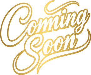 Golden coming soon lettering text