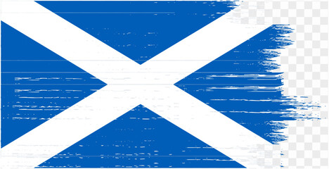 Scotland flag brush paint textured isolated  on png or transparent background. vector illustration