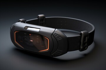 Fototapeta premium Wearable fitness tracker illustration, innovative design and functionality, front view