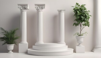 Background Podium Column 3D Roman Luxury Greek Whi Upscaled 8 1