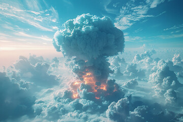 Abstract interpretation of the mushroom cloud formation during a nuclear explosion