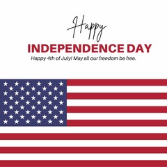 Happy Independence Day USA 4th July poster or banner template , United States of America independence day Red and blue 