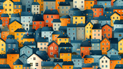 City horizontally seamless pattern with roofs vector image