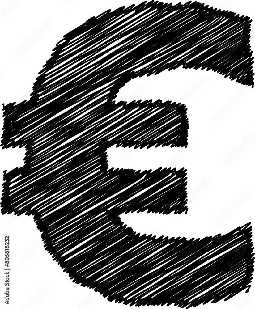 Fototapete sketch currency font vector shape