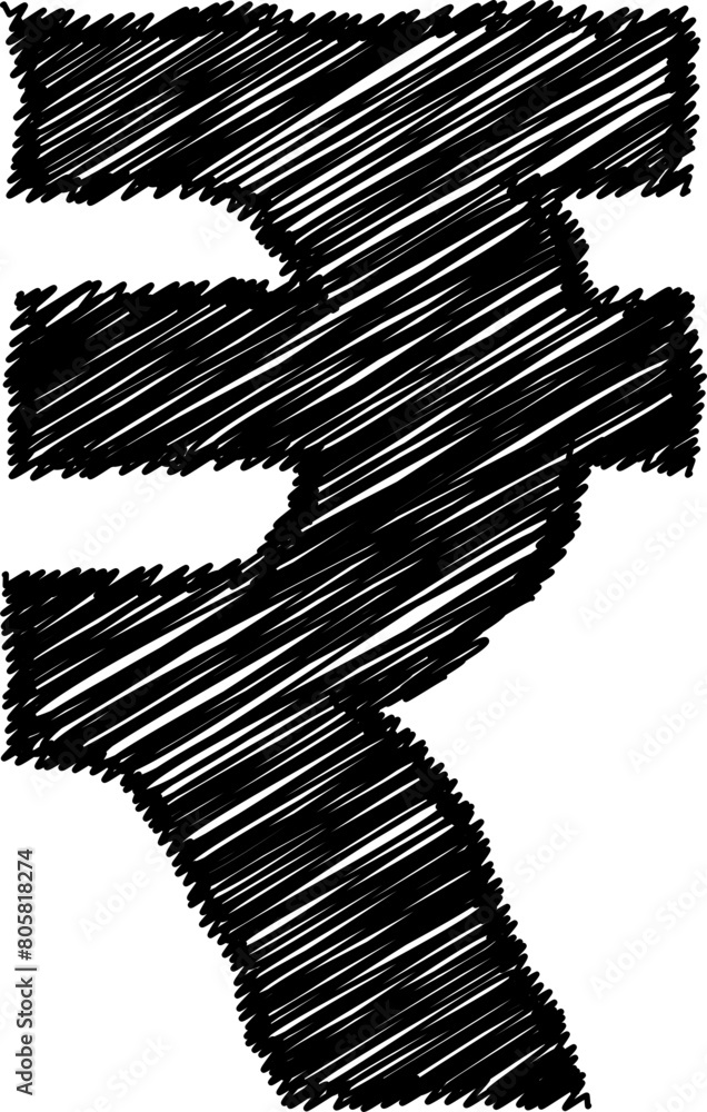 Fototapete sketch currency font vector shape