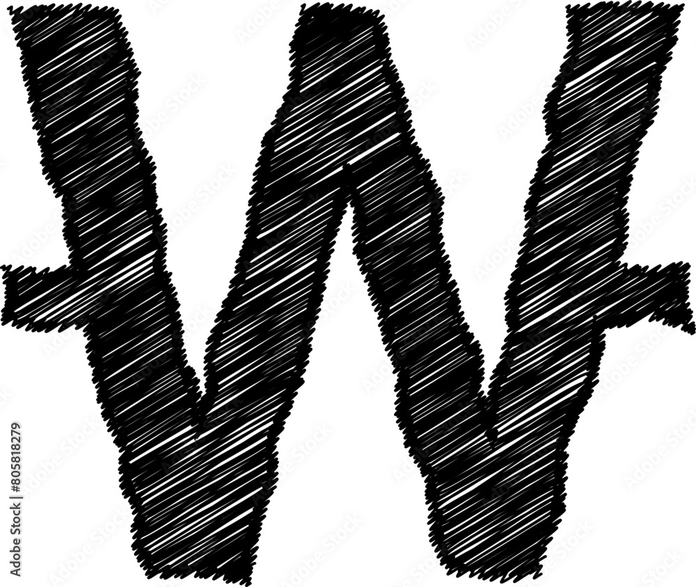 Fototapete sketch currency font vector shape