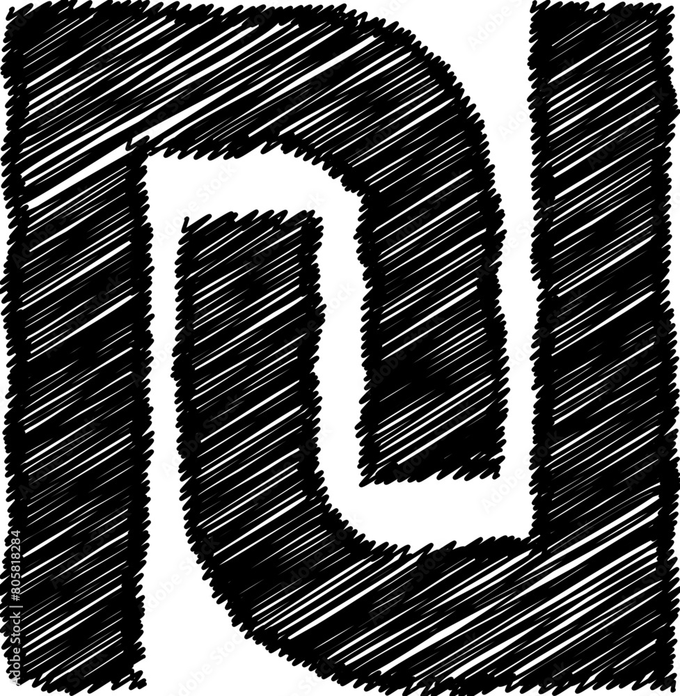 Fototapete sketch currency font vector shape