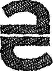 Naklejka premium Sketch Currency font vector shape