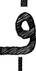Sketch Currency font vector shape