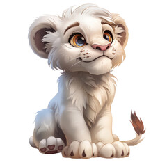 Obraz premium White lion isolated on a transparent background