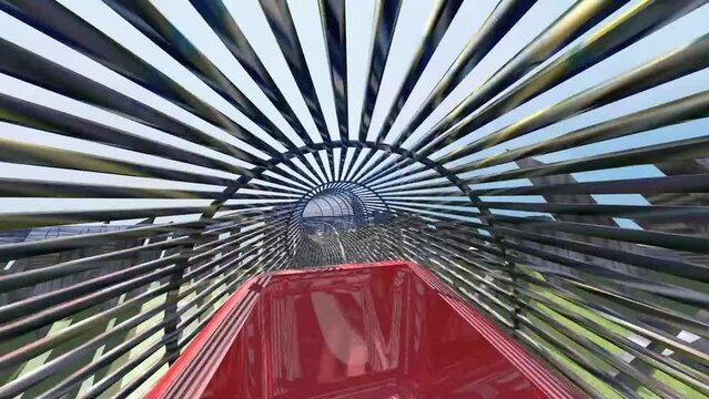 Roller coaster loop animaton