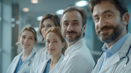 Fototapeta premium Unified in Healing: The Dedicated Team of Doctors Stands Ready to Provide Compassionate Care