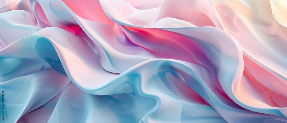Poster light elegant dynamic abstract visuals capture the essence of pastel tone geometric shapes, ideal fo