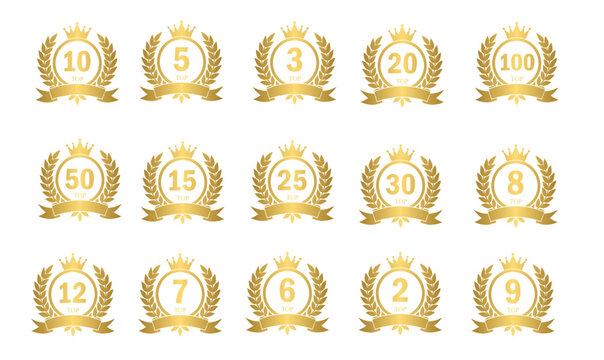 Golden top ranking, top list, top winner, top choice award