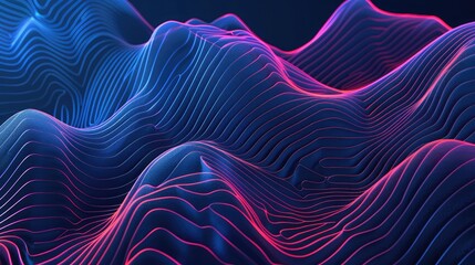 Abstract background with lines ,Concept of cover with dynamic effect, Modern screen, illustration for design, business charts analytics, 3D Sound waves ,Digital surface with flowing curves
