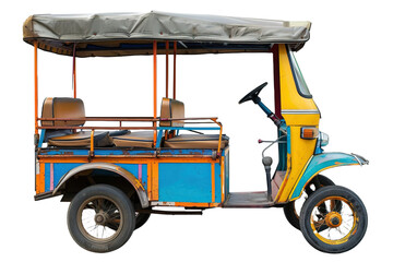 Auto rickshaw isolated on white or transparent background
