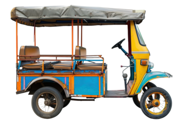Auto rickshaw isolated on white or transparent background