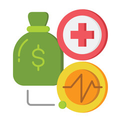 Financial Health  Icon flat color