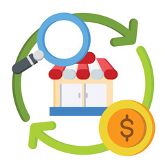 Market Insights  Icon flat color