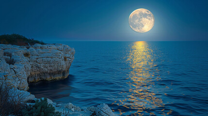 moonlight over the sea