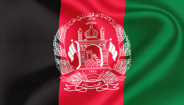 Afghanistan national flag in the wind illustration image