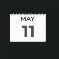 May11 calendar reminder. 11 Maydaily calendar icon template. Calendar 11 Mayicon Design template. Vector illustration
