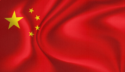 China national flag in the wind illustration image