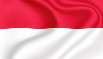 Obraz premium Indonesia national flag in the wind illustration image