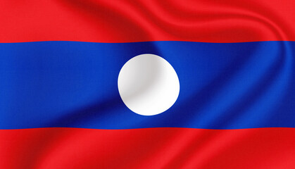 Laos national flag in the wind illustration image