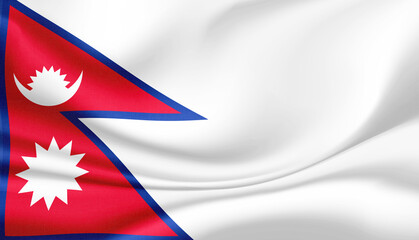 Nepal national flag in the wind illustration image