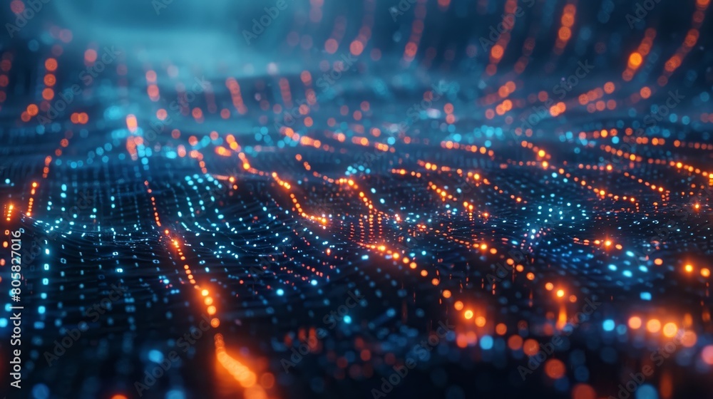 Aufkleber imagine a sprawling digital realm full of neon lights and computer data moving through a virtual spa