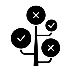 Decision Tree Icon glyph