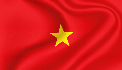 Vietnam national flag in the wind illustration image
