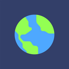 Planet earth vector simple illustration. Illustration for solar system planet.
