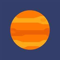 Jupiter planet jupiter vector simple illustration. Illustration for solar system planet.