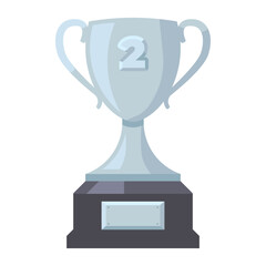 Illustration of a silver award cup for second place. Simple illustration of a trophy for a place.