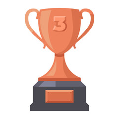 Illustration of a bronze award cup for third place. Simple illustration of a trophy for a place.