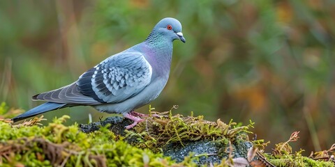 The familiar wood dove (Columba palumbus) is a sizable member of the pigeon and dove clan (Columbidae).