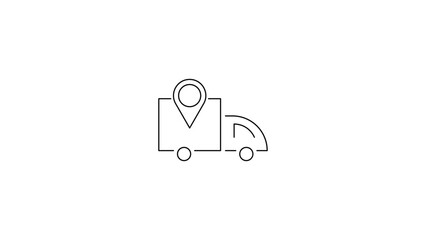 Obraz premium Black line Location icon set. Containing map, map pin, gps, destination, directions. Navigation, location, GPS elements - thin line web icon set.
