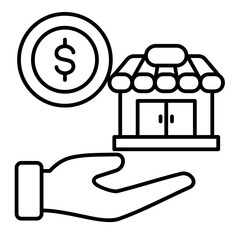 Market Growth  Icon line