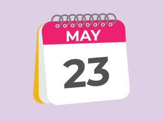 May 23 calendar reminder. 23 May daily calendar icon template. Calendar 23 May icon Design template. Vector illustration
