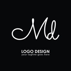 MD MD Logo Design, Creative Minimal Letter MD MD Monogram